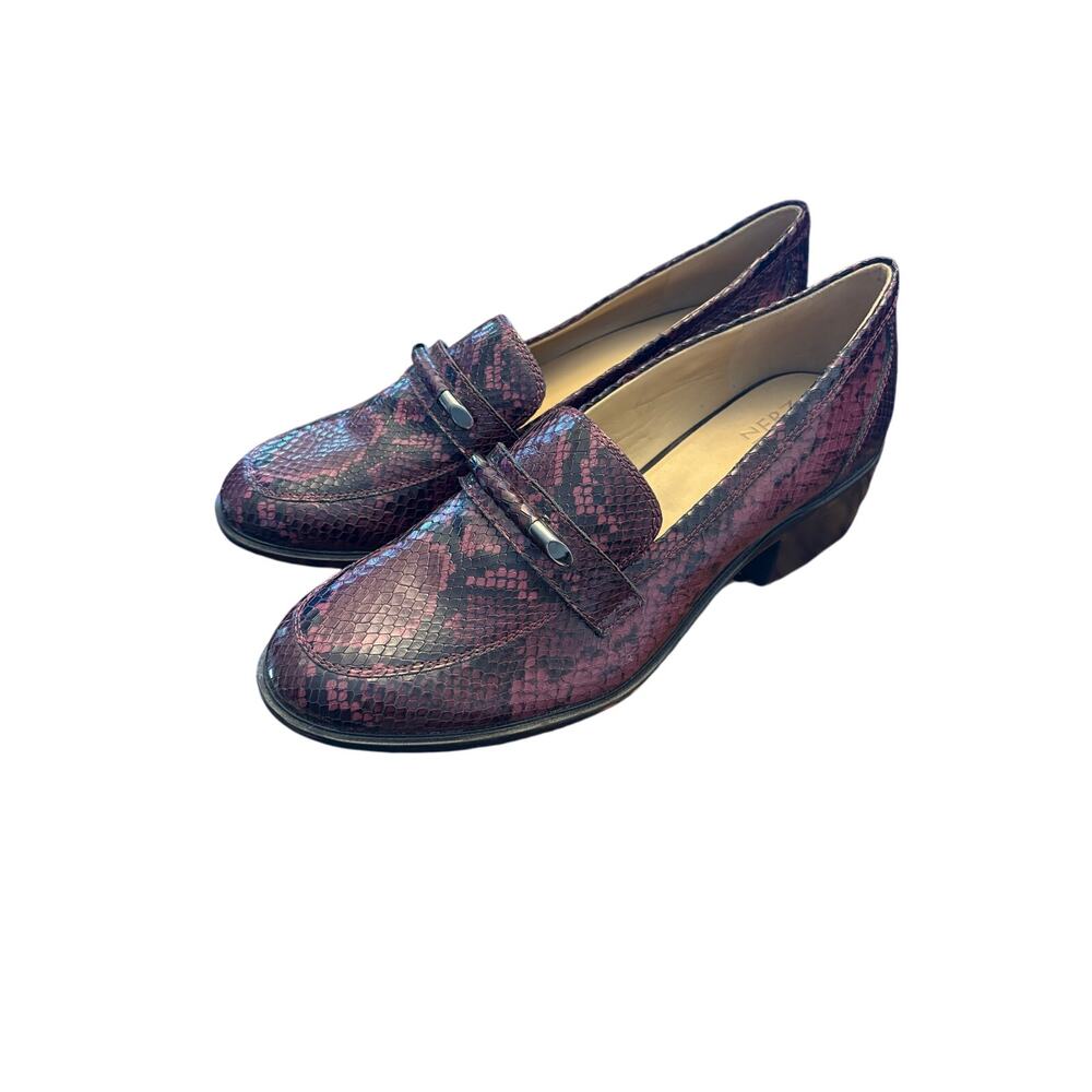 Naturalizer Purple and Black Snakeskin Heels